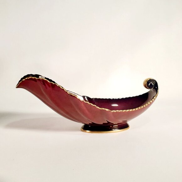 Vintage Carlton Ware 'Rouge Royal' Gravy / Sauce Boat – 1940s, Red & Gold - Picture 4 of 10